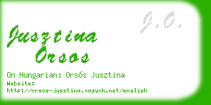 jusztina orsos business card